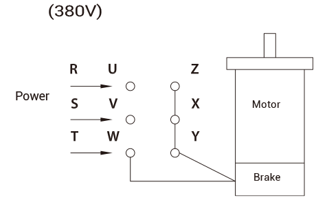 3-Phase Brake Motor Wiring Diagram (Alternate)